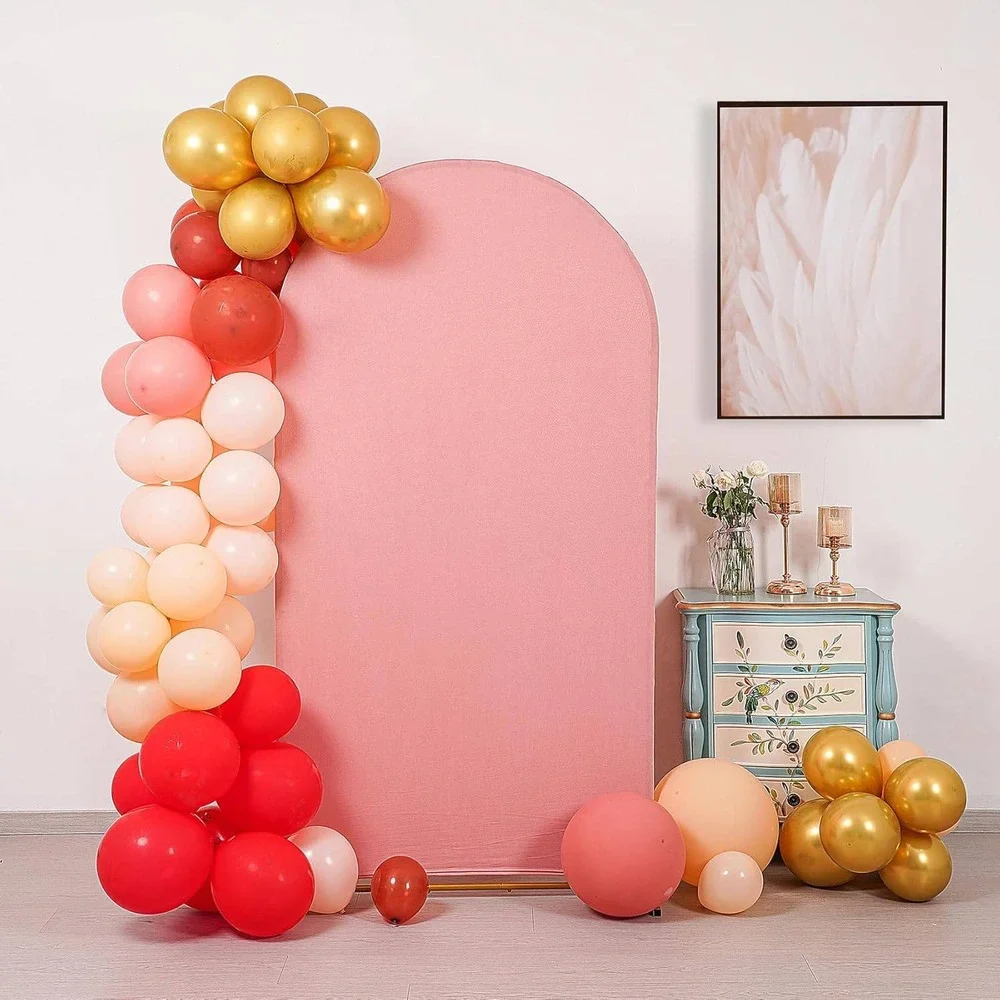 Pink(Dusty Rose) Backdrop Cover Stretchy Fabric Party Decor 7.2‎ ft. H x 4 W
